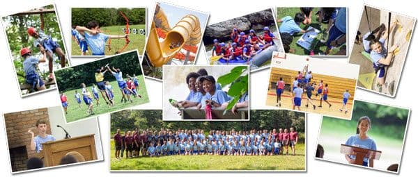 Collage of Ambassador Youth Camp activities